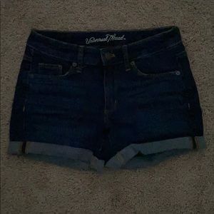 dark blue jean shorts